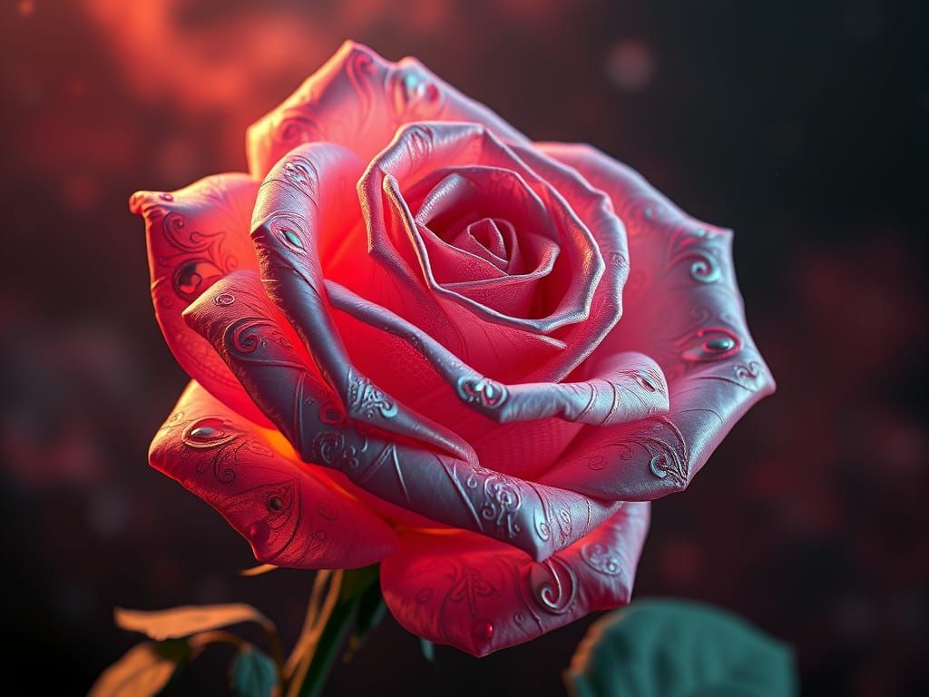 High-Tech Rose with Iridescent Details