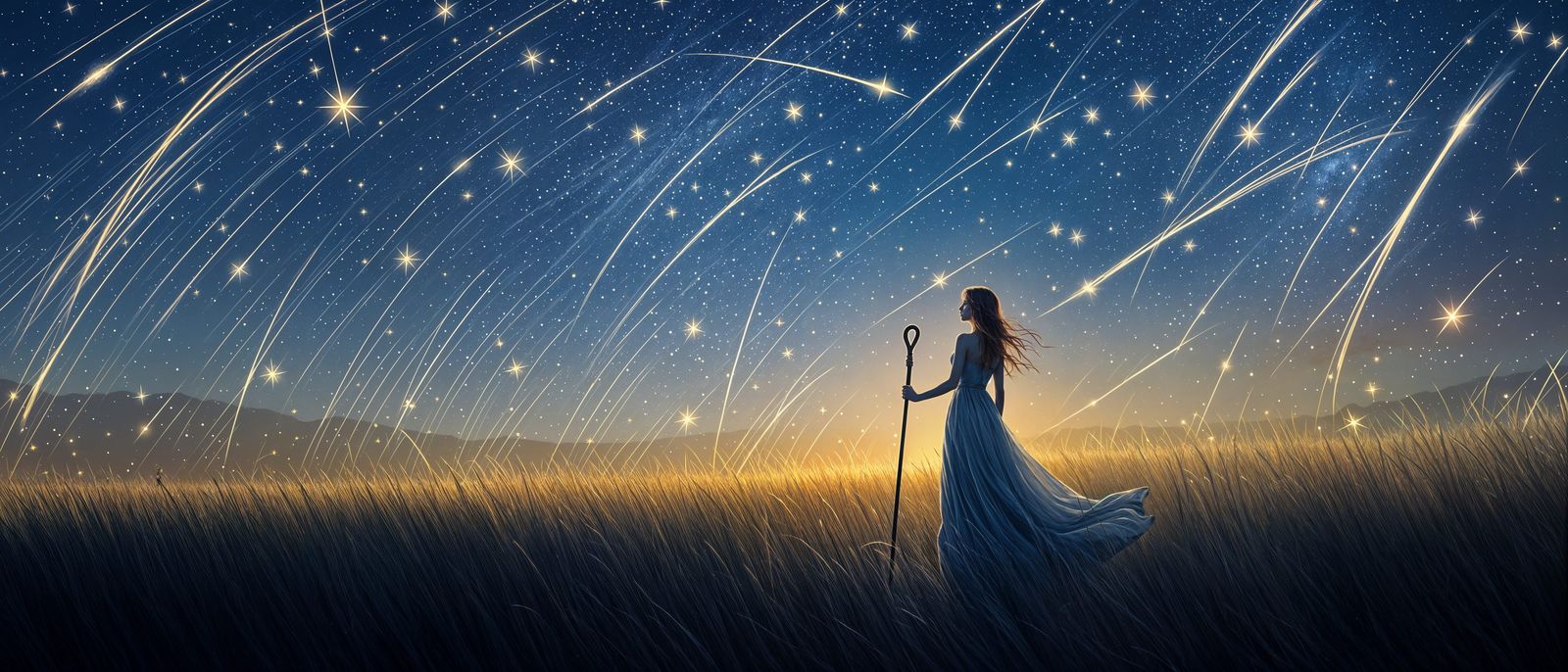 A Shepherdess Among Celestial Rain