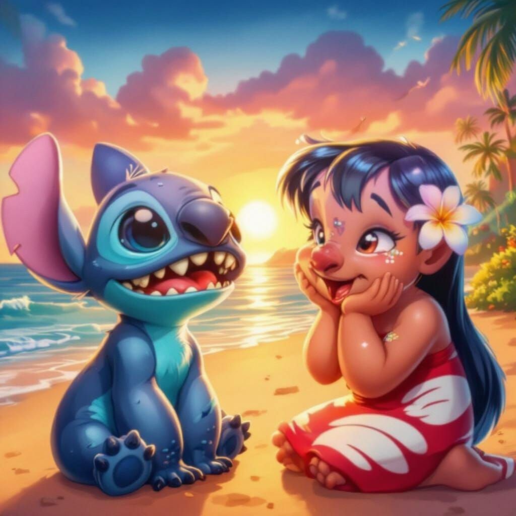 Lion King in African Sunset, Digital Art