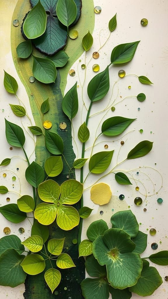 Abstract Green Art Symbolizing Growth and Renewal