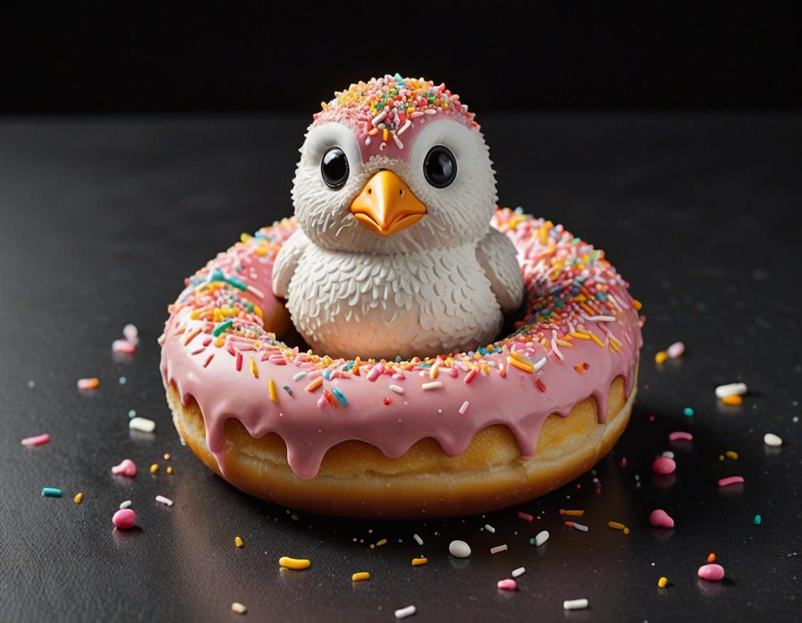 Donut Bird: Whimsical Portrait of Existential Emptiness