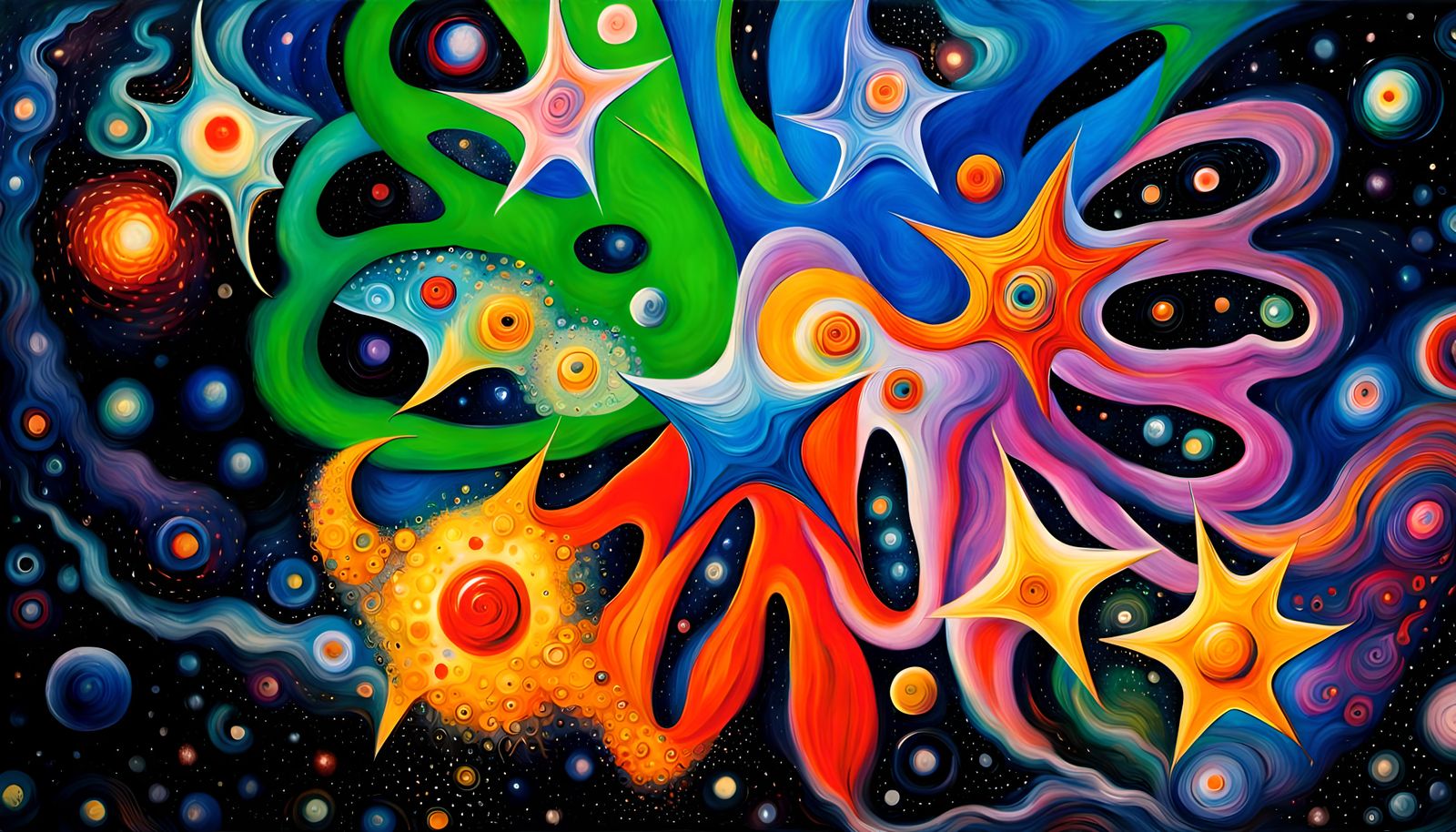 Magnificent Star Formation Cluster in Chagall Oil Painting S...