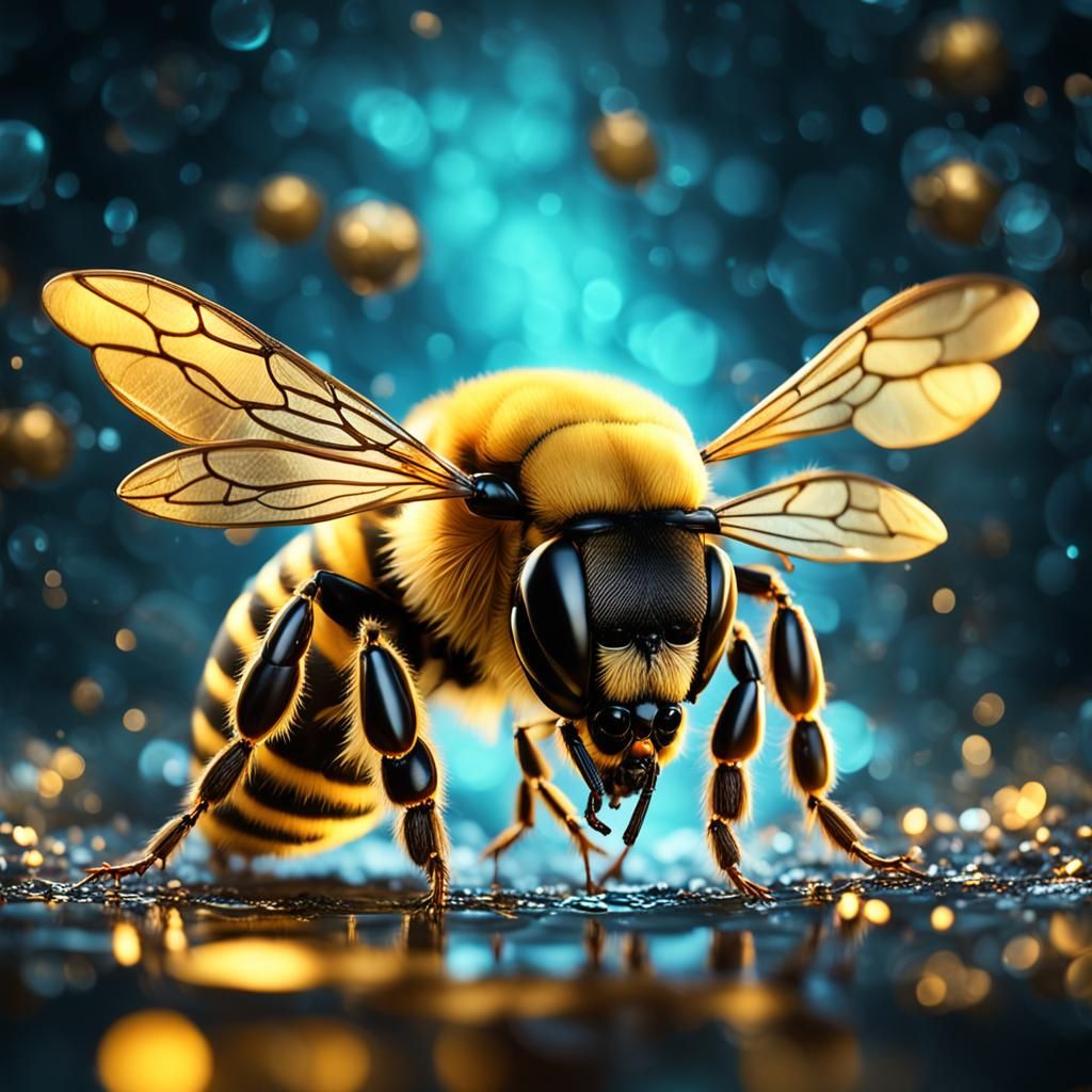 Mystical Golden Queen Bee Hybrid in Liquid Light