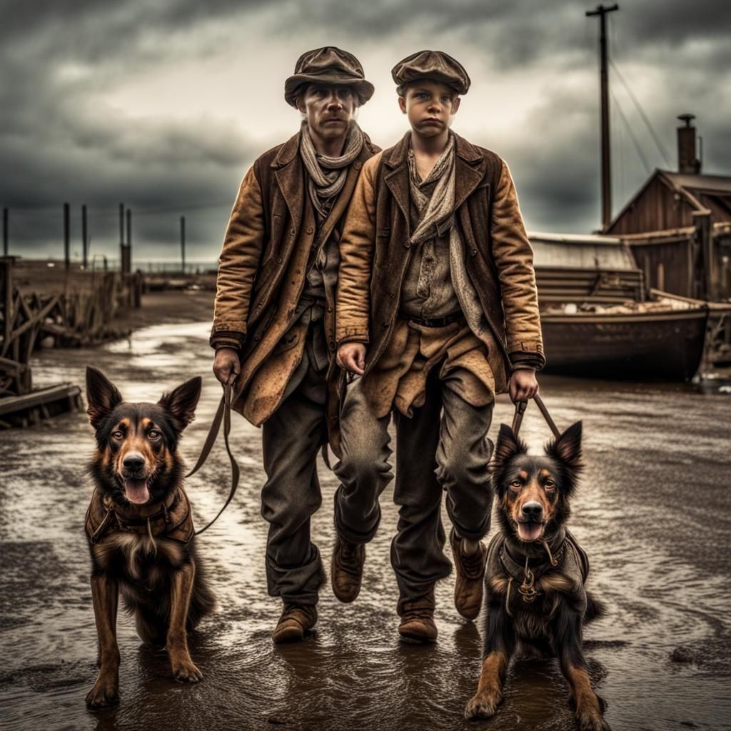 Hyperrealistic Dogger Boys in Cinematic Style