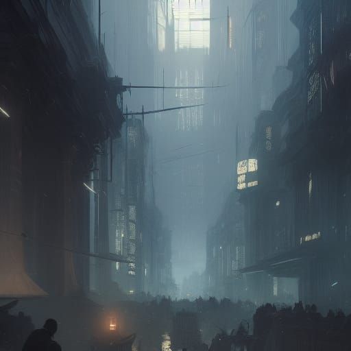 Ronin in Dark Fantasy Art Nouveau Style