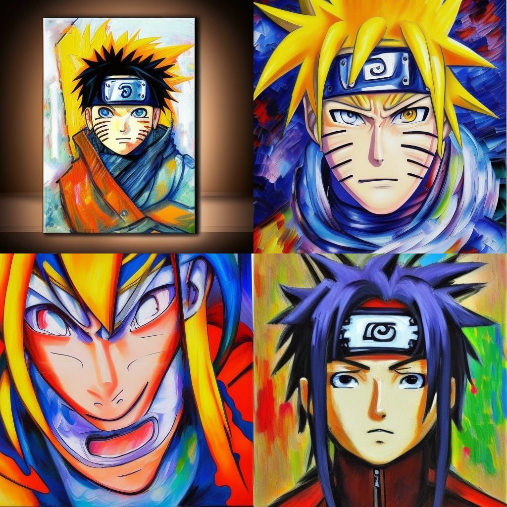 Naruto in Neo-Impressionist Expressionist Oil Painting