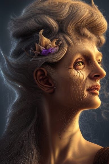Detailed Witch Portrait in Fantasy Art Style