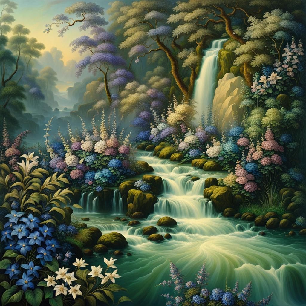 Enchanted Flower in Renaissance Painting Style