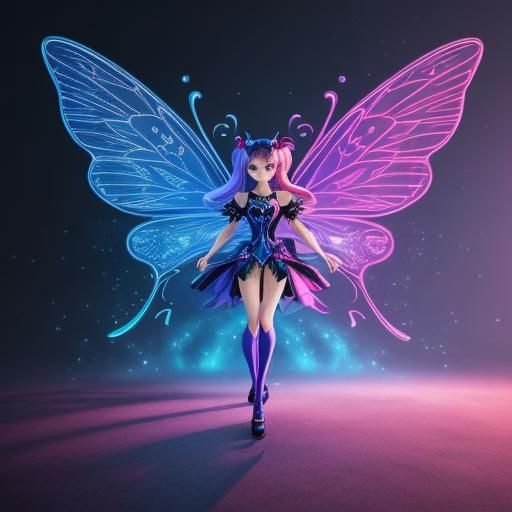 Winx Fairy with Butterfly Wings in Flames