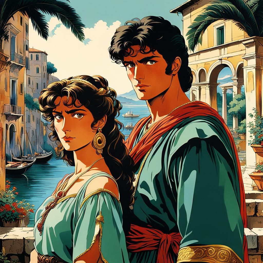 Vaporwave Anime: Ancient Italians in Vivid Detail