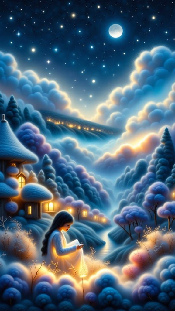 Dreamweaver Writing Enchanted Verses in Cloud Village