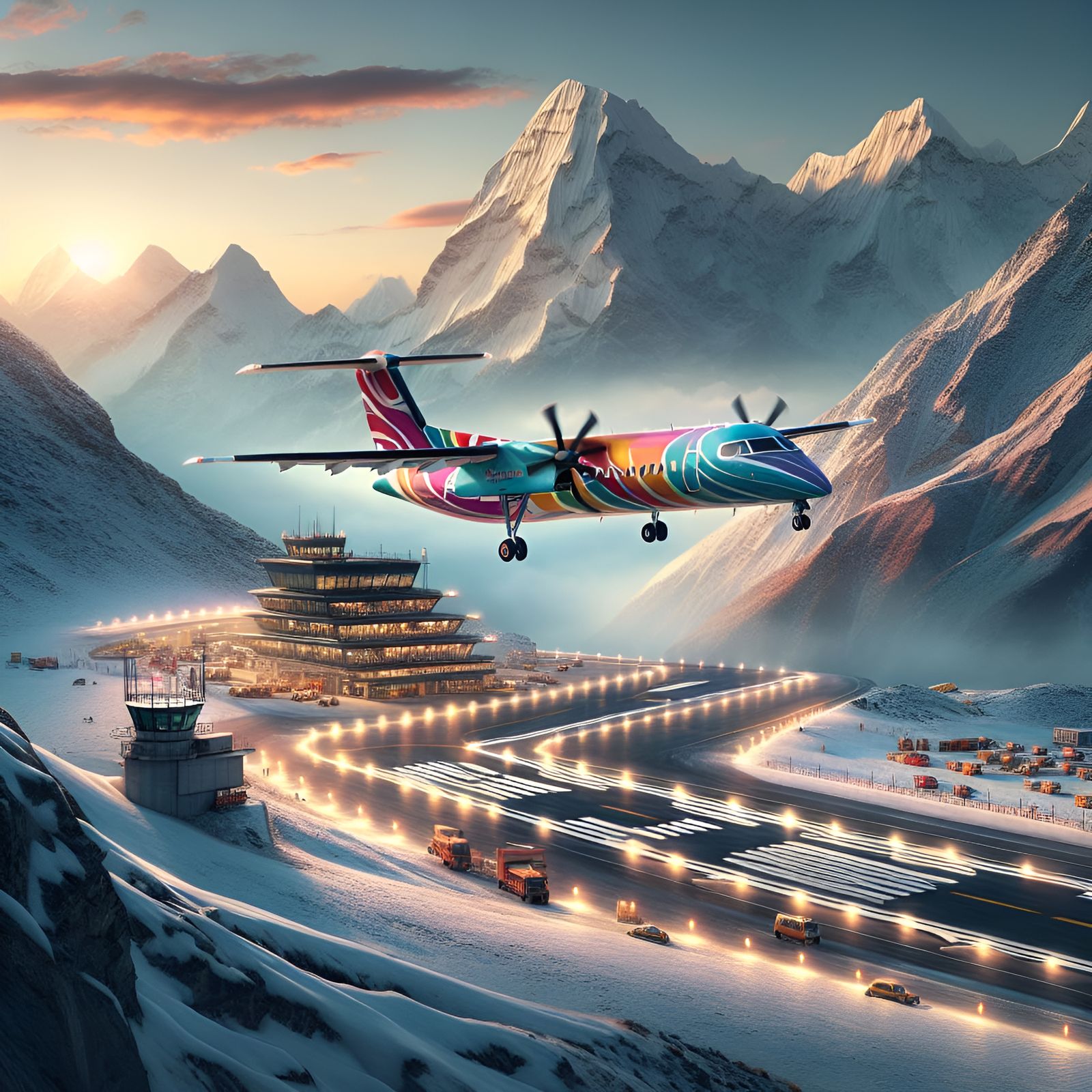 Bombardier Dash Q-300 Lands on Himalayan Runway