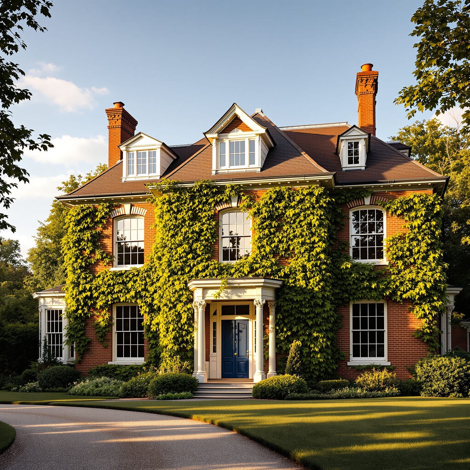 Victorian Manor House in Warm Afternoon Light