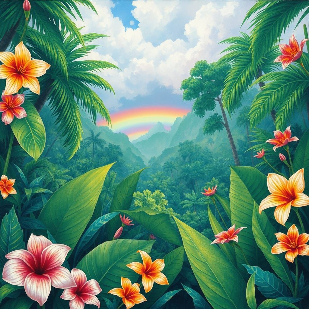 Tropical Paradise in Vibrant Colors