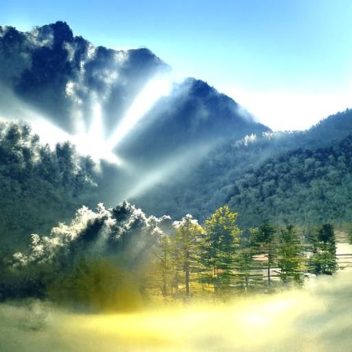 Smoky Mountains with Divine Sunbeams
