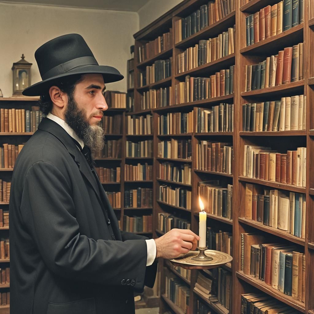 Ultra-Orthodox Jew Searches for Crumbs with Candle