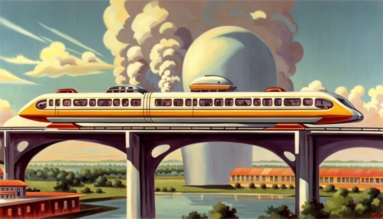 Atomic-Powered Monorail Train of the Future