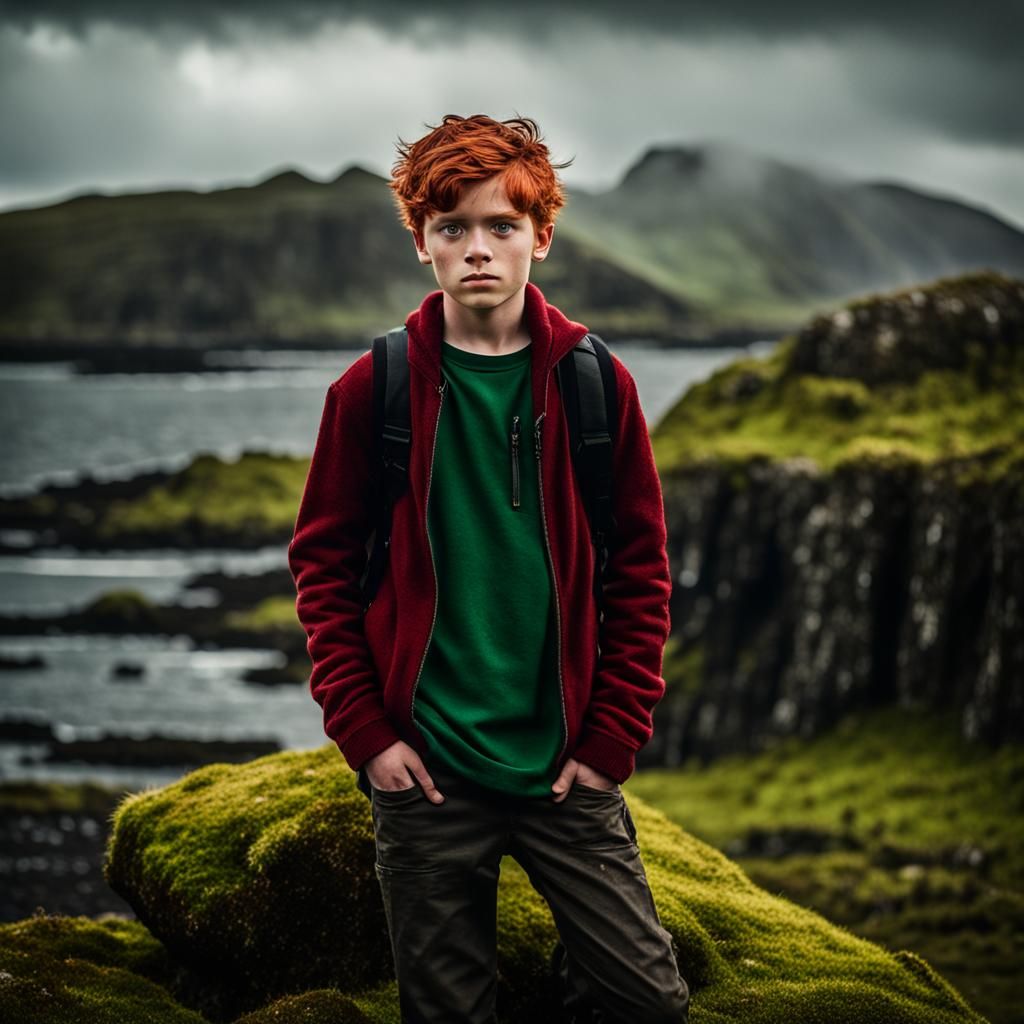 Teenage Boy with Red Hair on Isle of Skye