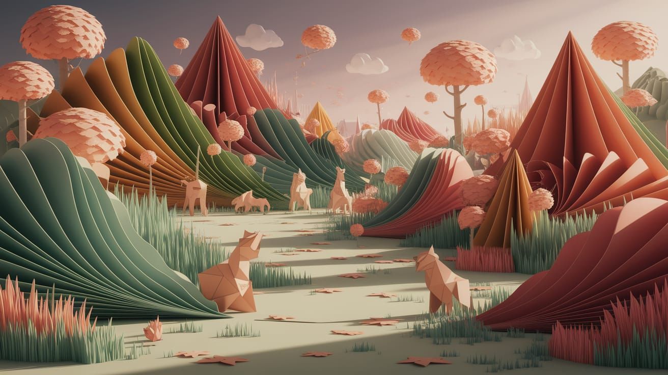 Enchanting Paper Landscape Inspired by Miyazaki