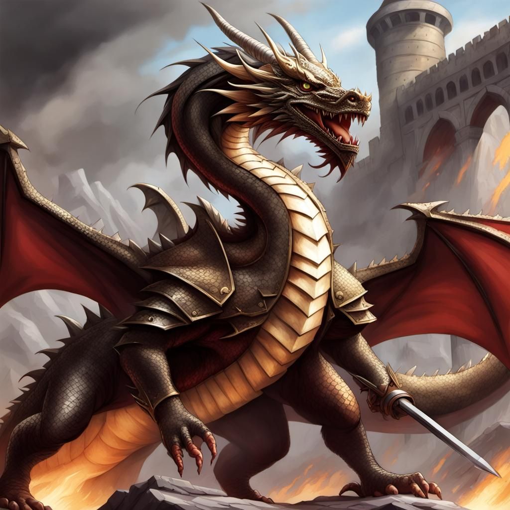 Dragon General Leads Battle Charge