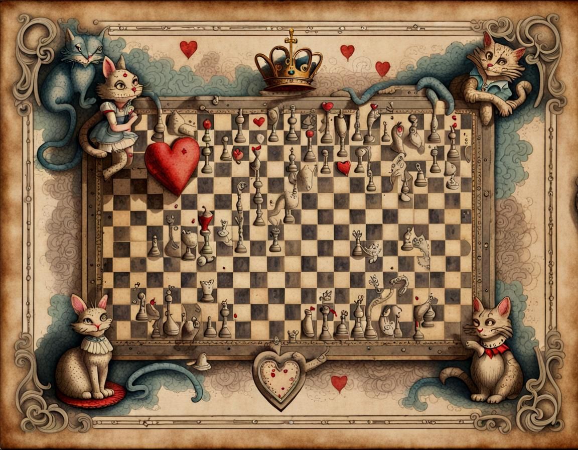 Alice in Wonderland Map in Gothic Style