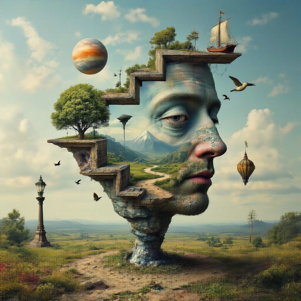 Surreal Collage Sculpture of Impossible Objects