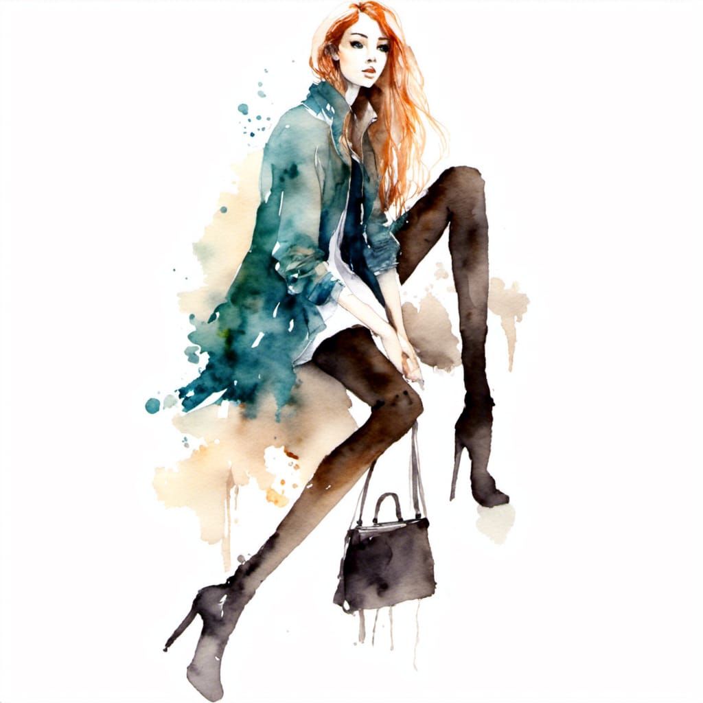 Watercolor Artistic Fashion Sketch
