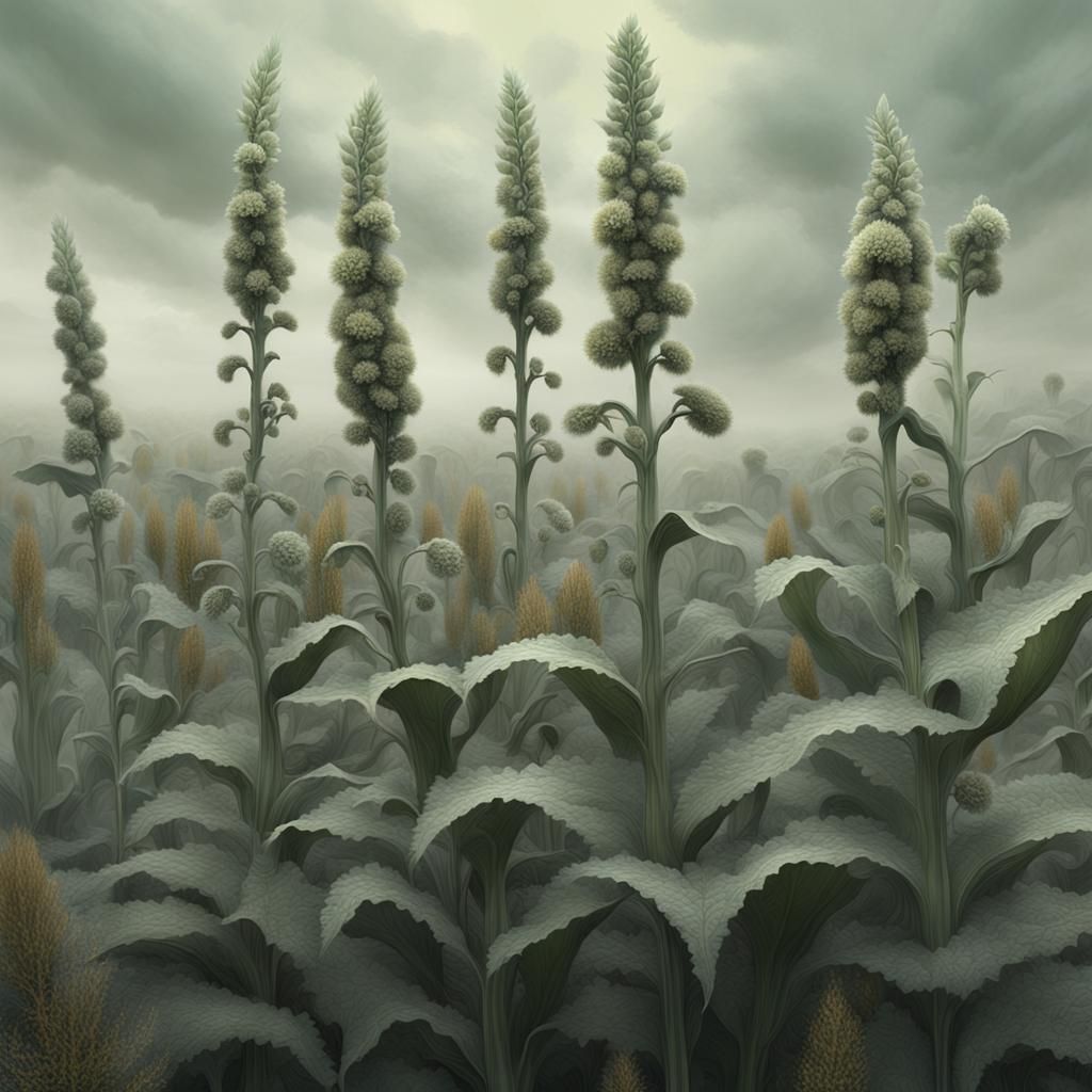 Mullein Plants in Fantasy Landscape, Unreal Engine Art
