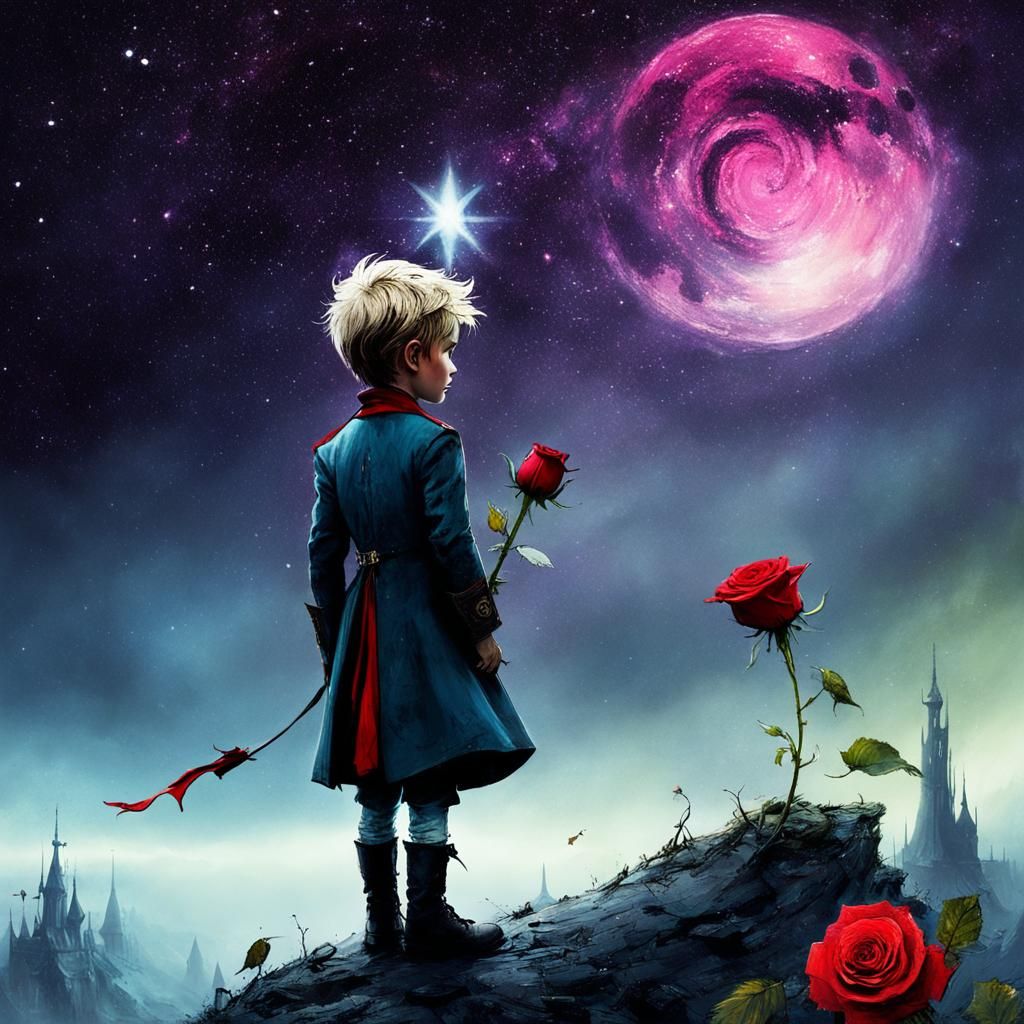 Little Prince and Rose in Distorted Wonderland