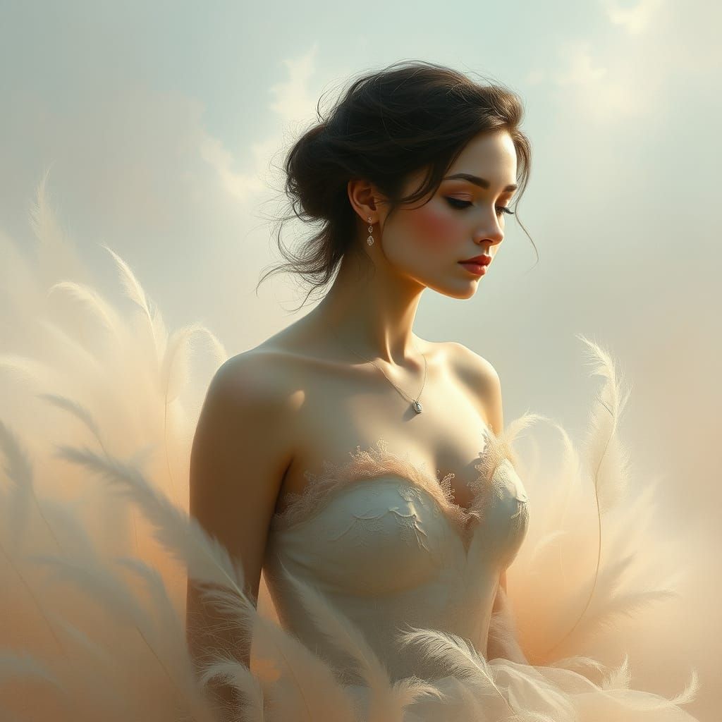 Serene Woman in Tranquil Dreamscape