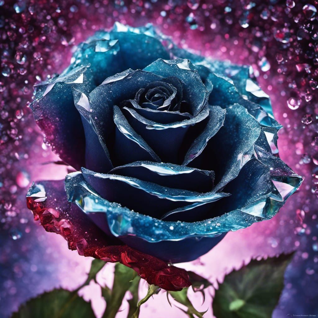 Glass Shard Rose on Snowy Field