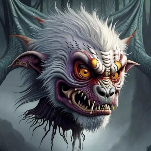 Surreal Tattooed Contortionist in Dark Fantasy Style