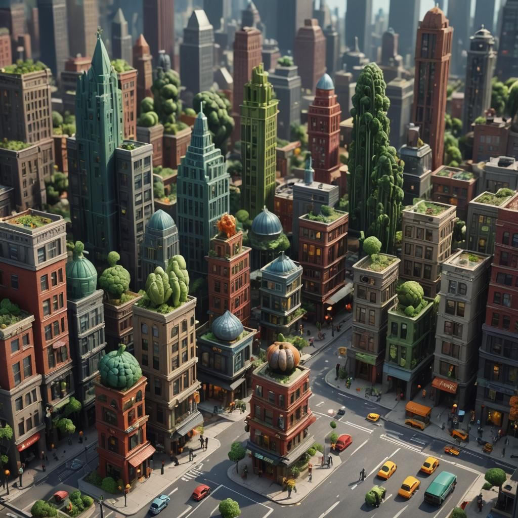 Miniature Vegetable World: Bird's-Eye View