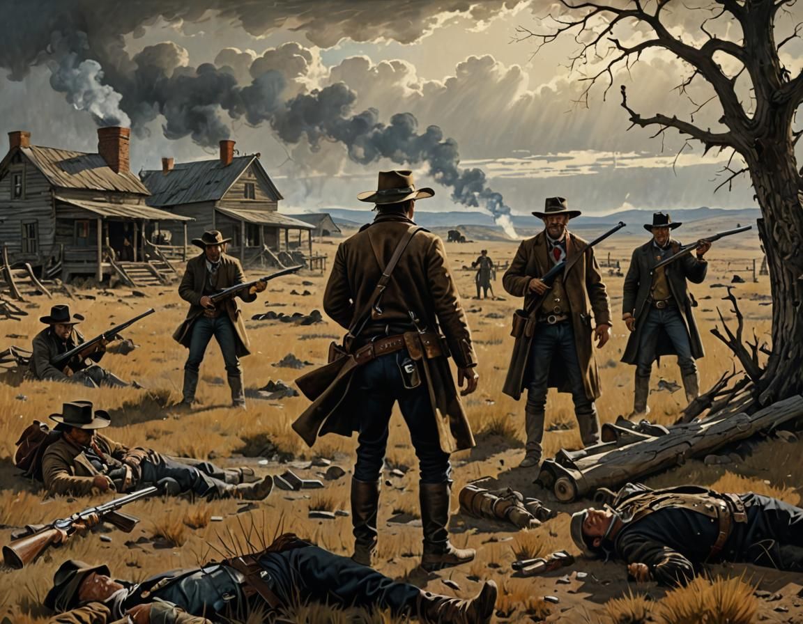 Wild West Gunslingers and Outlaws: Hyperrealistic Digital Pa...