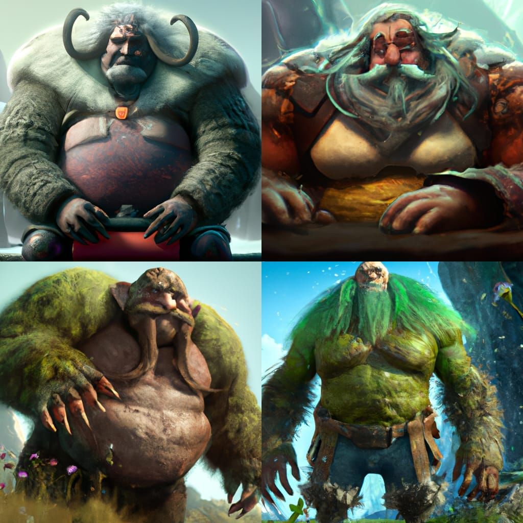 Fantastical Detailed Matte Painting of a Hairy Figure