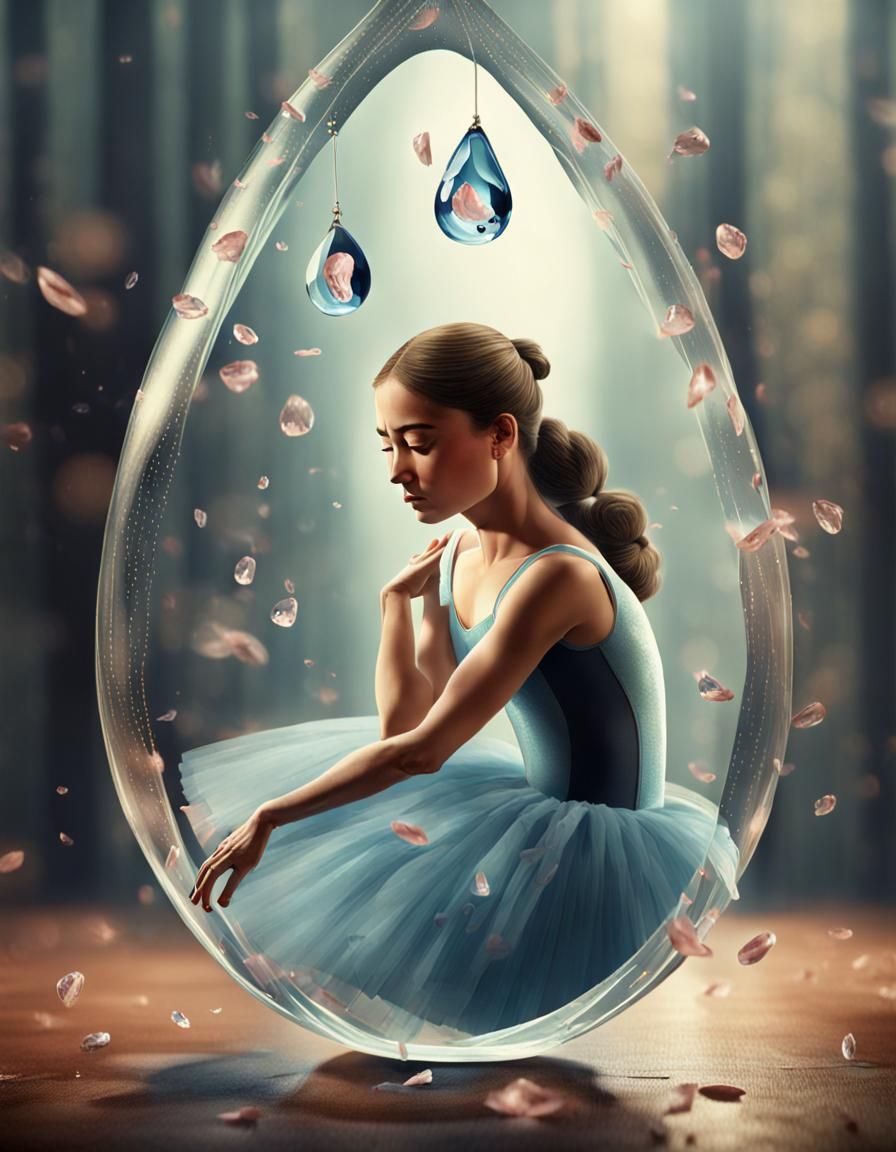 Ballerina in Teardrop: Evocative AI Art