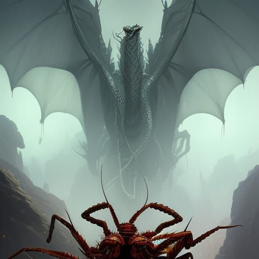 Dragon Ant in Dark Fantasy Style