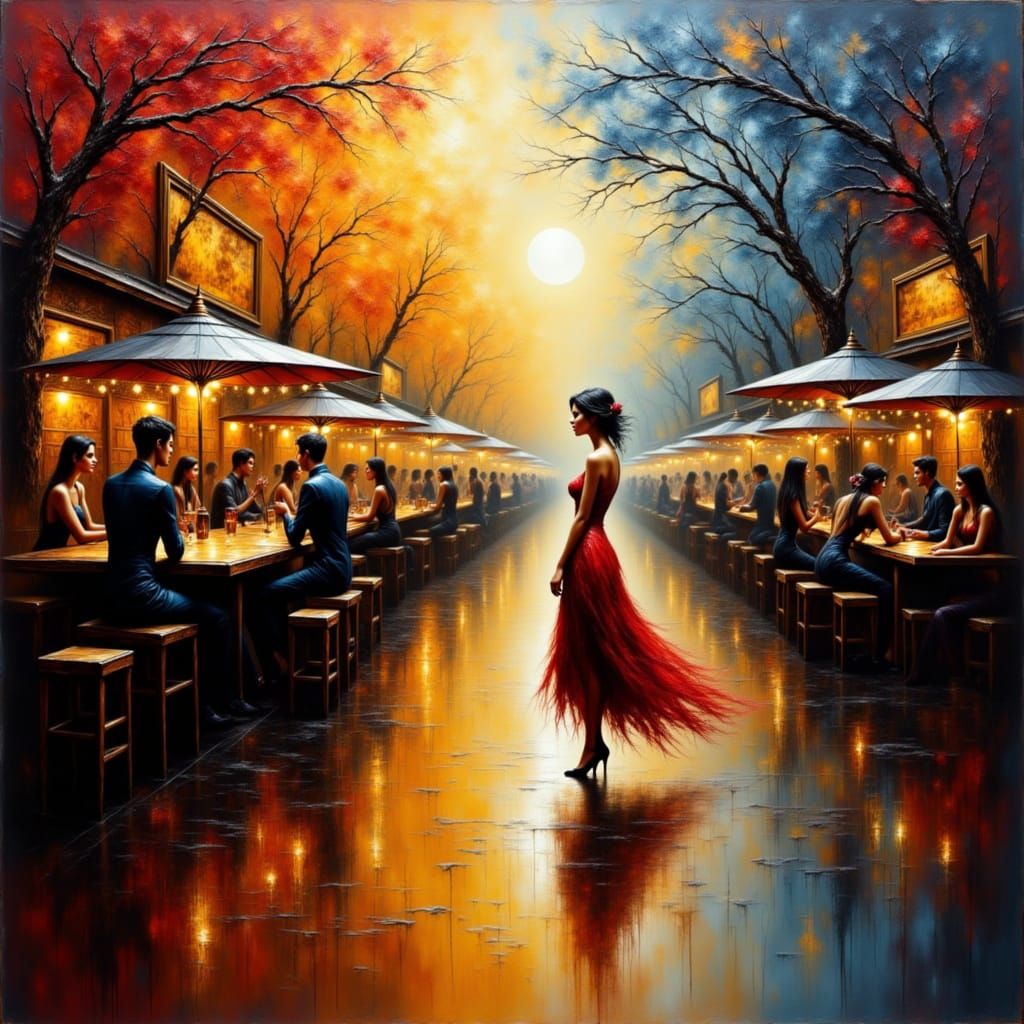 Impressionistic Parisian Cabaret in Vibrant Brushstrokes