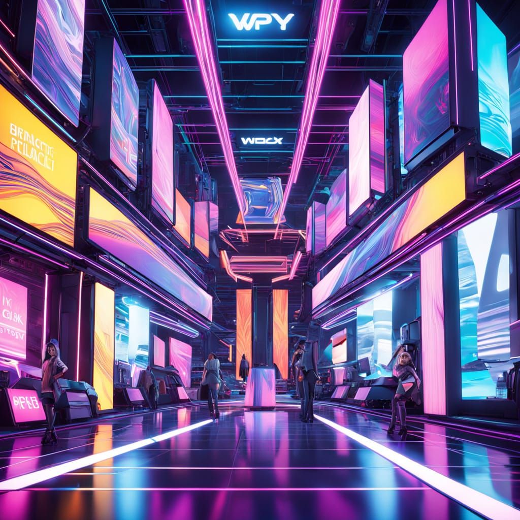 Vibrant Anime Woman in Futuristic Cityscape