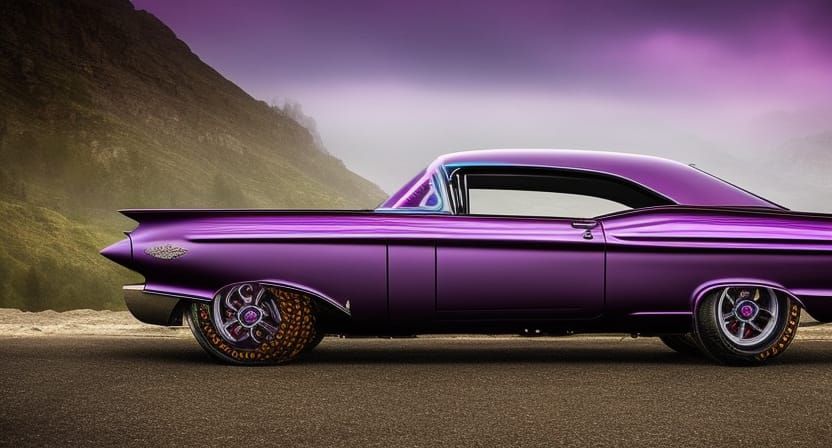 The Joker's Car: Ornate Vintage Muscle Car Portrait