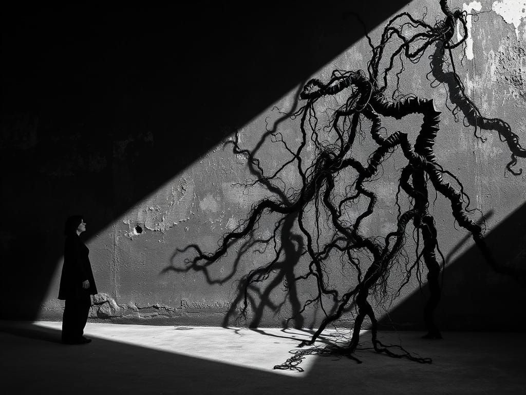 Surreal Baroque Dream in Molten Black and White