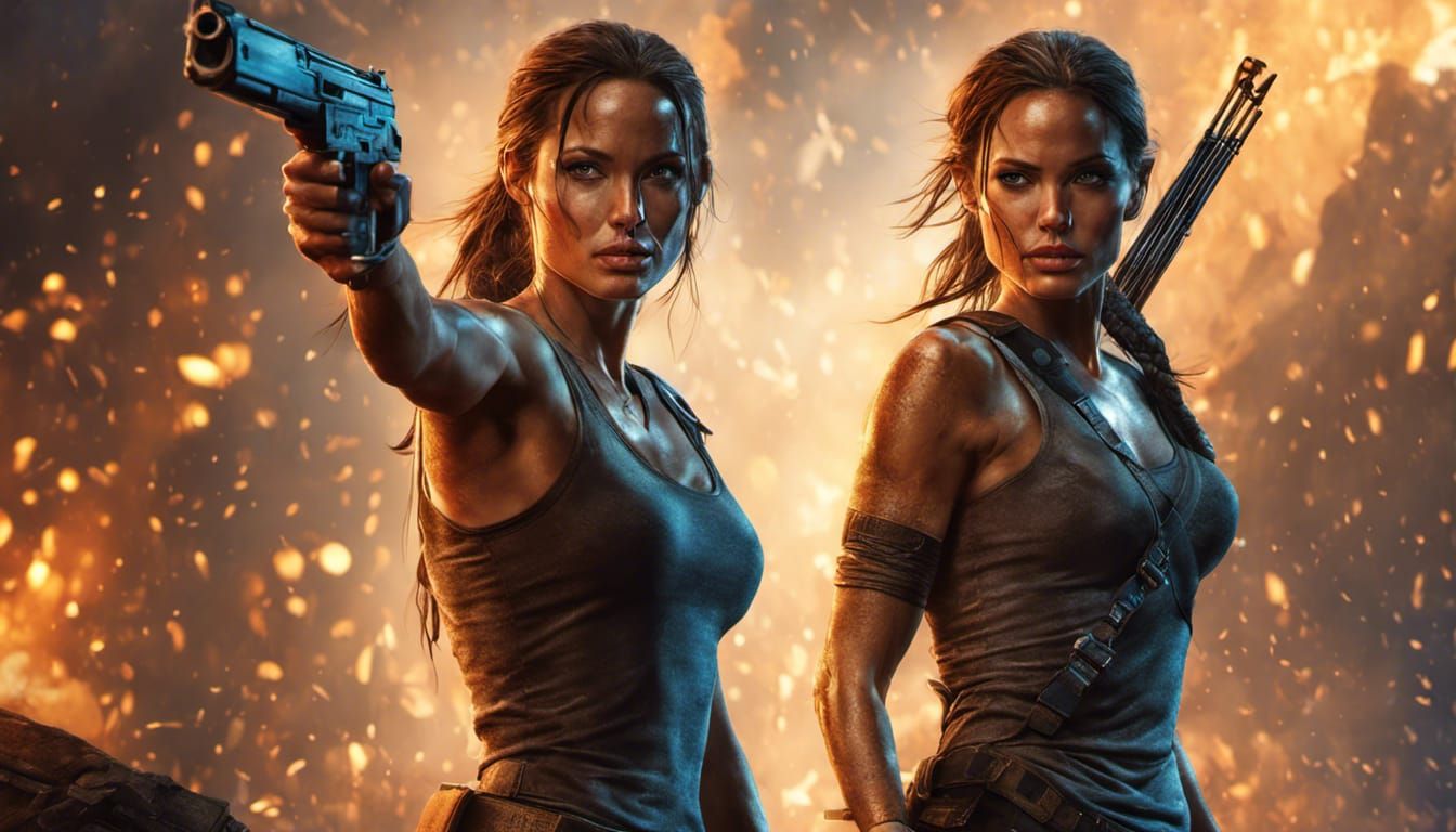 Tomb Raider in Magical, Colorful, Hyperrealistic Style