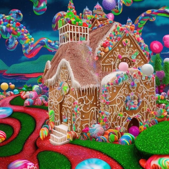 Gingerbread House in Fantasy Candy Land