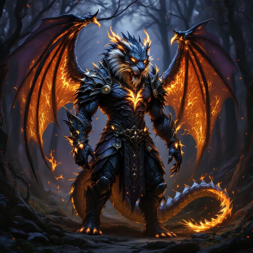 Ethereal Dragon Tiger Beastmen in Dark Fantasy Realm