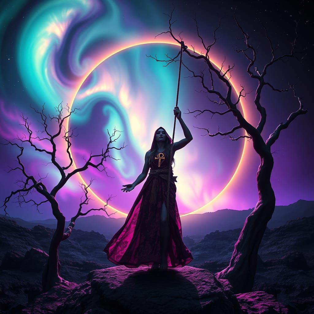 Flower Priestess Revitalizes Barren Planet Under Eclipse