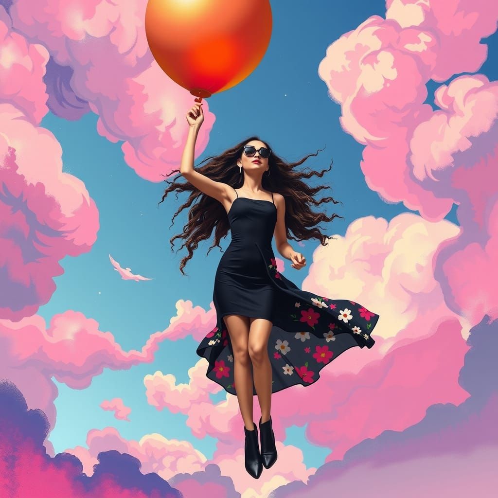 Surreal Goddess Ascends in Whimsical Dreamscapes