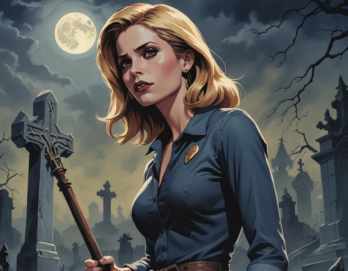 Buffy Summers in Bruce Timm Comic Book Style