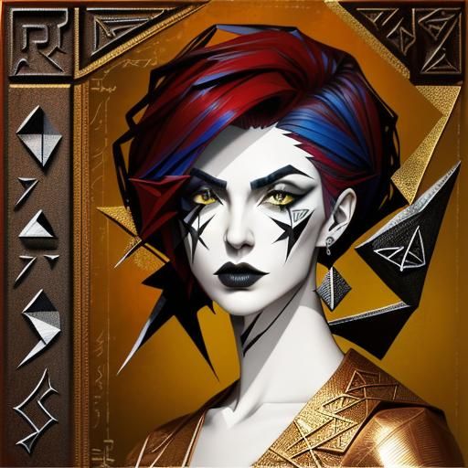 Complex Calligraphy in Gothic Style with Vibrant Colors