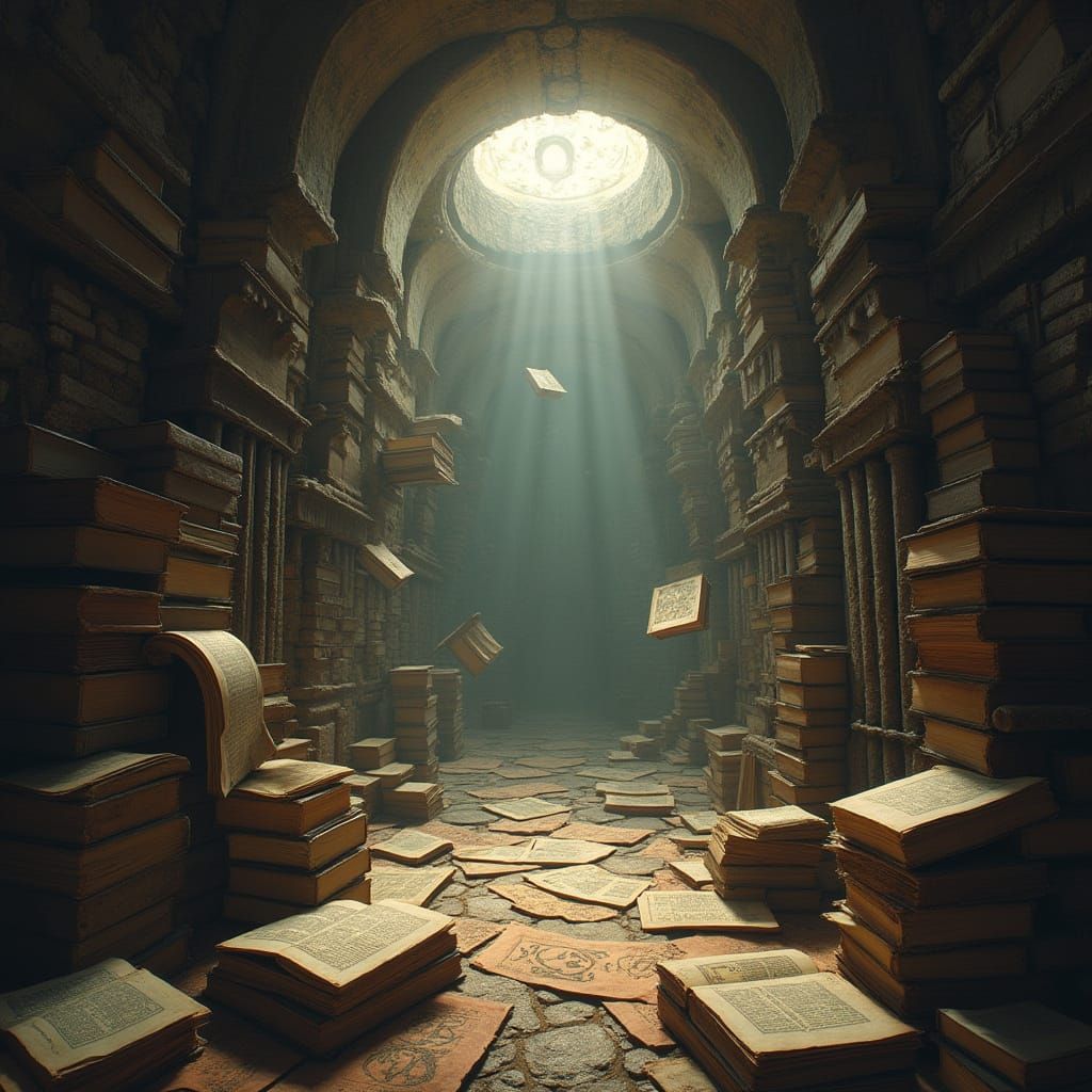 Magical Library in Pocket Dimension: Floating Books, Arcane ...