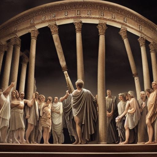 Julius Caesar and the Roman Senate: Digital Matte Painting